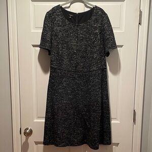 Talbots Black and Gray Midi Dress